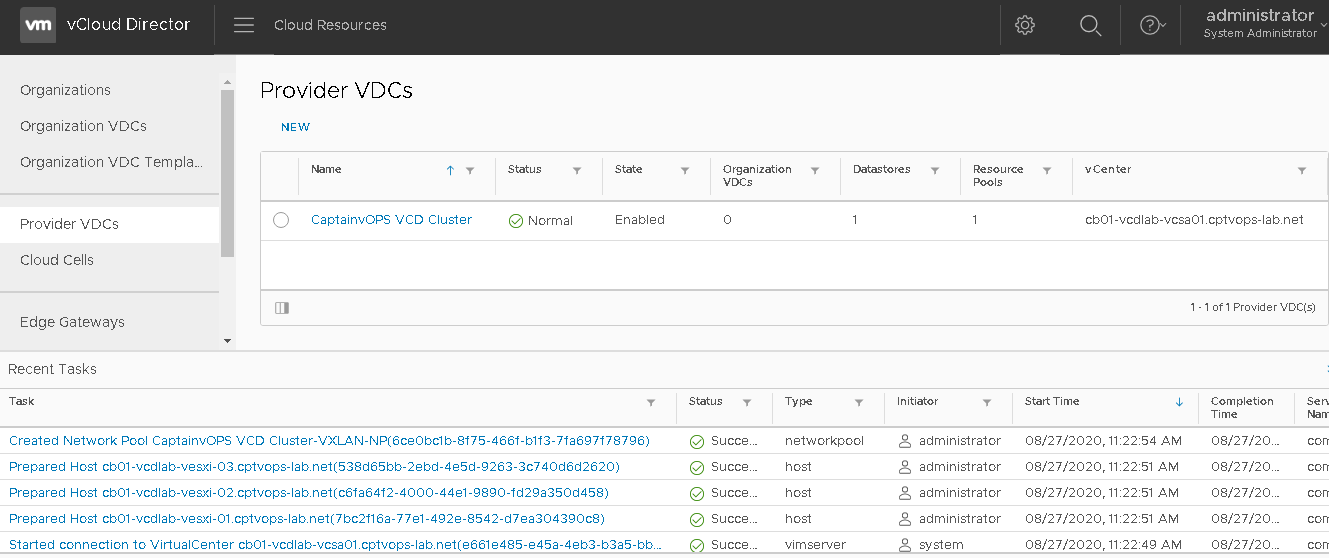Configuring vCloud Director 10 Part 2. Adding Provider Virtual Data ...