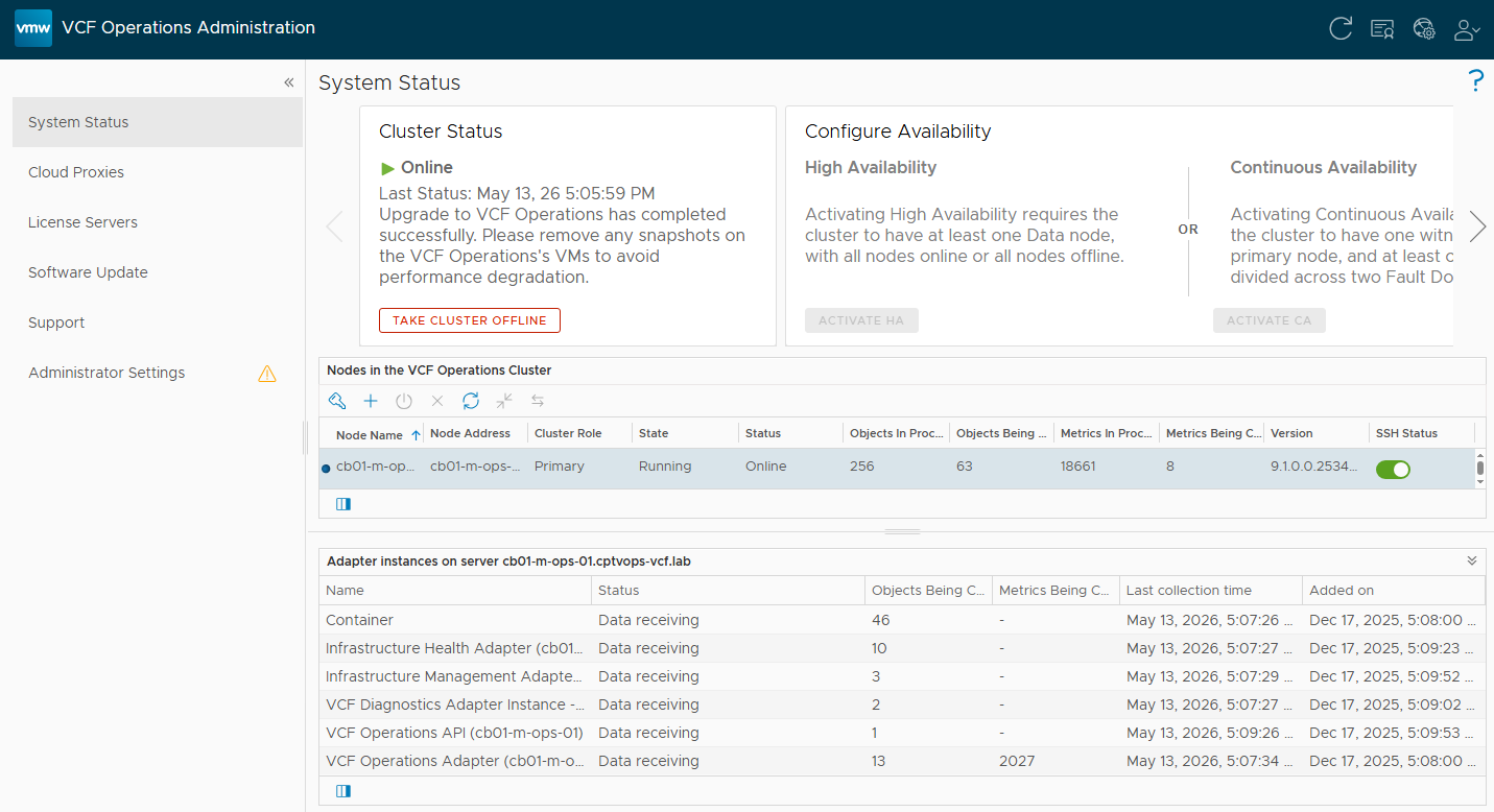 VMware Cloud Foundation 9: Upgrade to 9.1 – Part 1: Upgrading VCF Ops ...